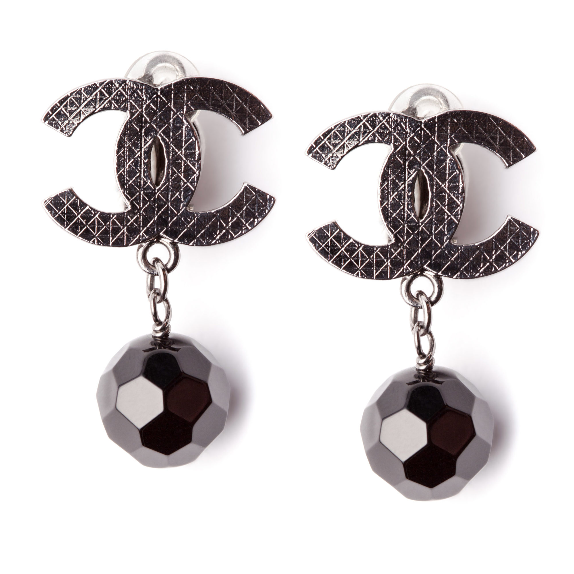 Chanel Interlocking Earrings BlackGold in Metal  US