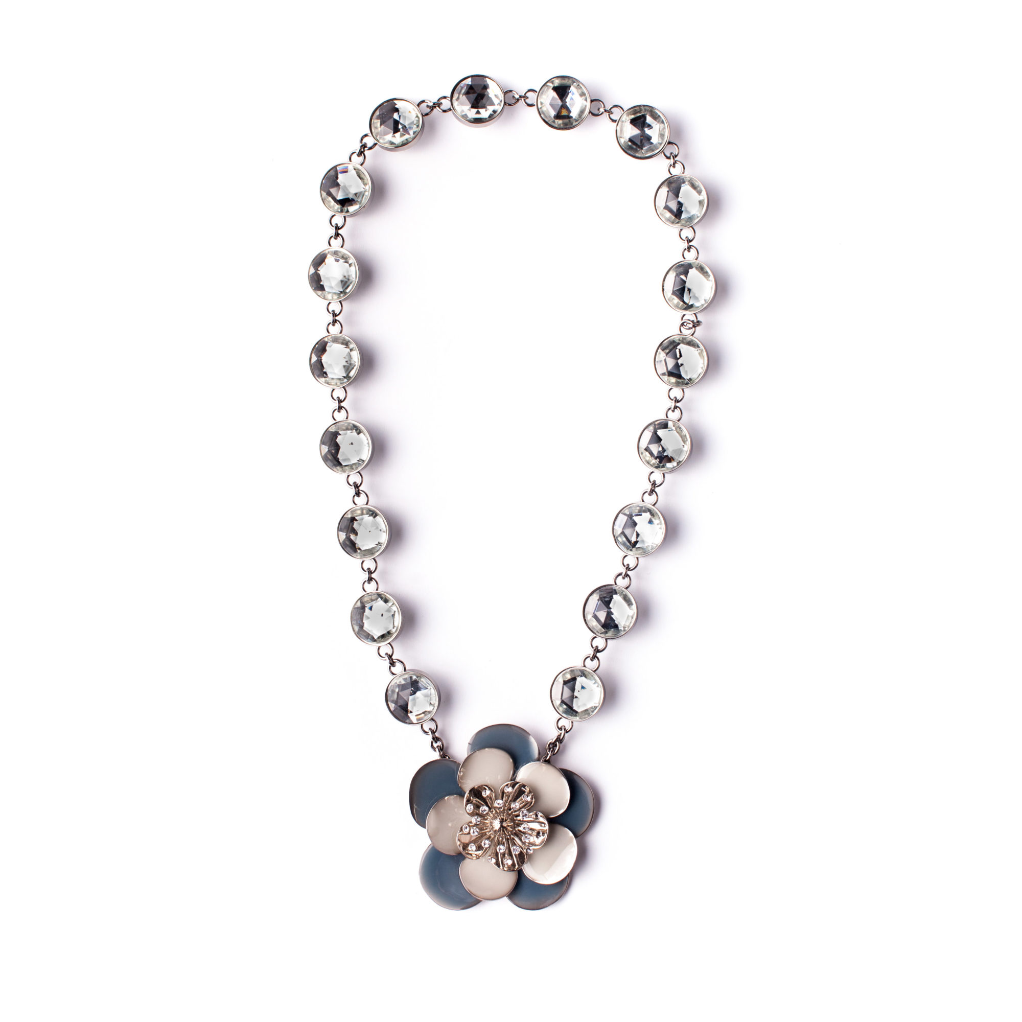 Miu Miu - Crystal blue flower necklace - 4element