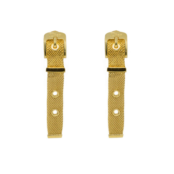 Vintage belt buckle earrings