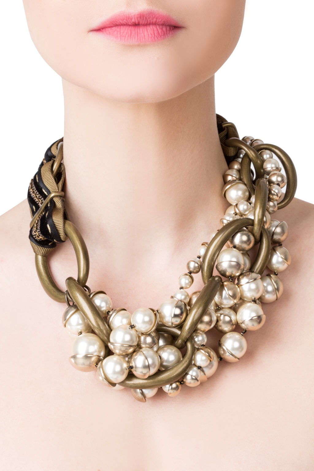 30 Montaigne Choker GoldFinish Metal and White Resin Pearls  DIOR US