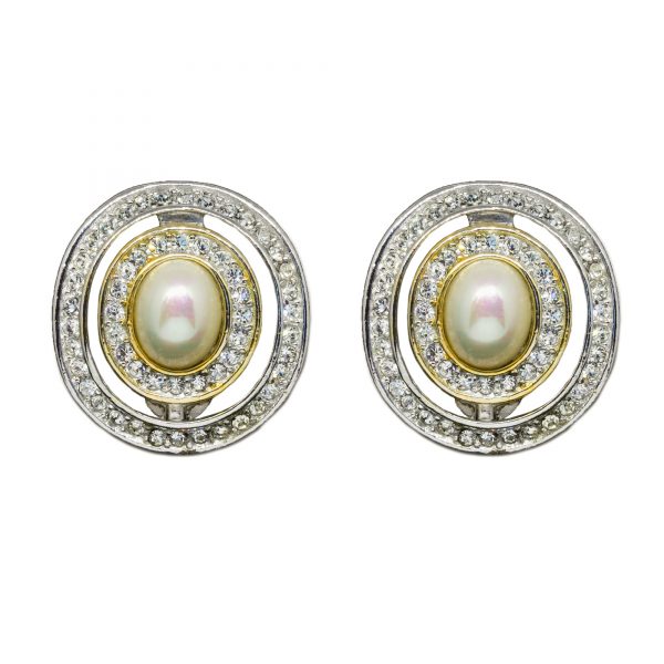 Vintage silver pearl earrings