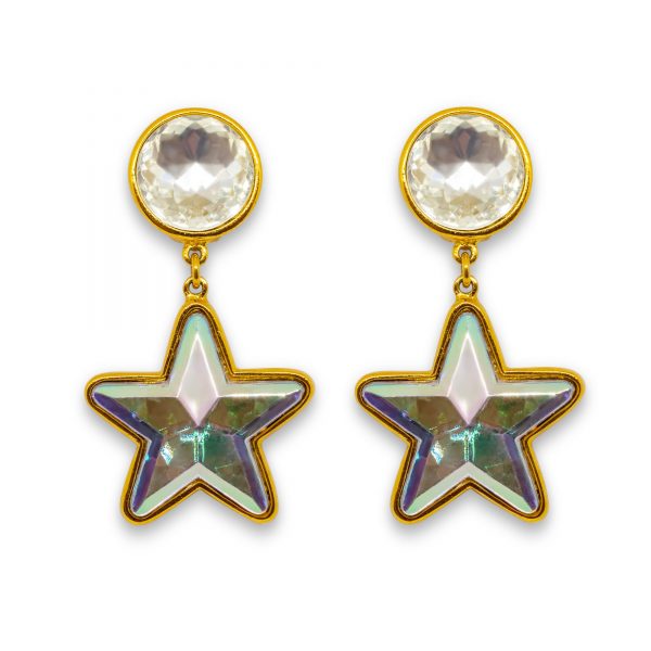 Disco star dangle earrings