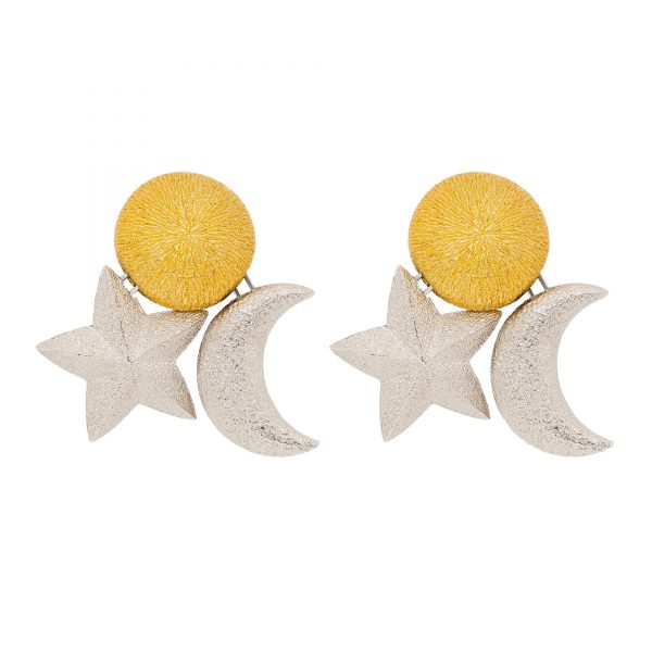 Celestial sun star moon earrings