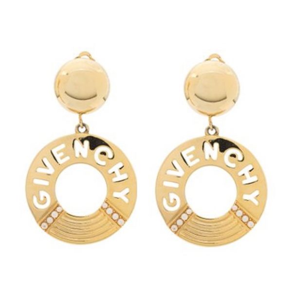 Vintage cut out logo hoop earrings