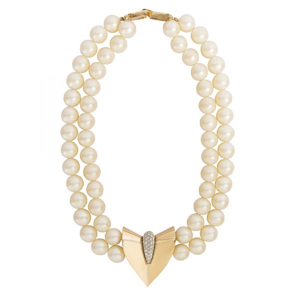Vintage arrow shape pearl necklace