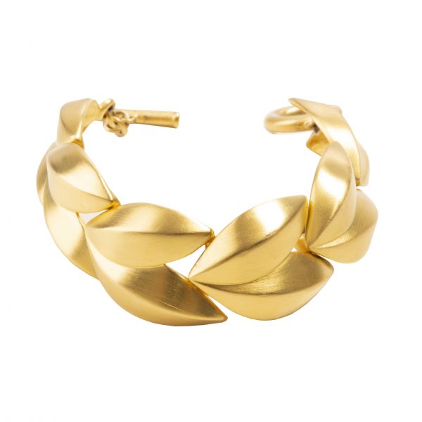 Vintage gold leaf bracelet