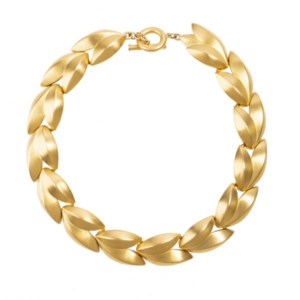 Vintage gold leaf necklace