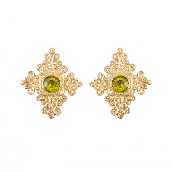 Vintage baroque shield earrings