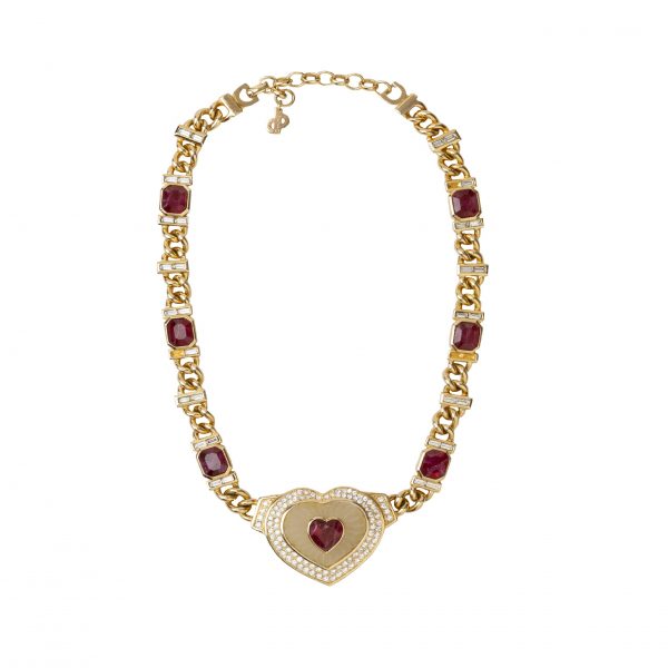 Vintage ruby heart necklace