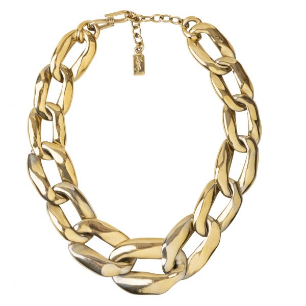 Vintage link chain gold necklace