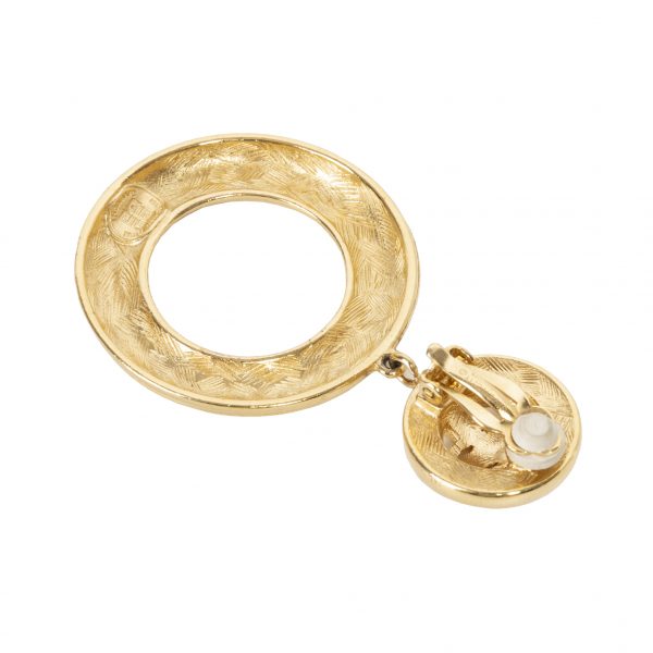 Givenchy - vintage gold hoop logo earrings
