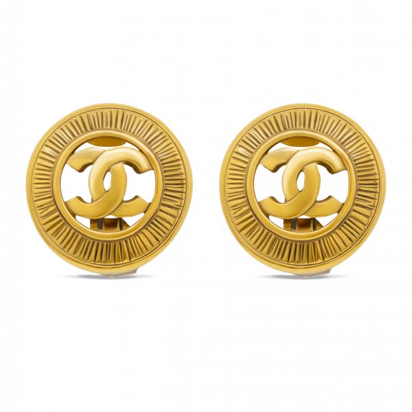 4element - Chanel - Vintage CC cut out round earrings