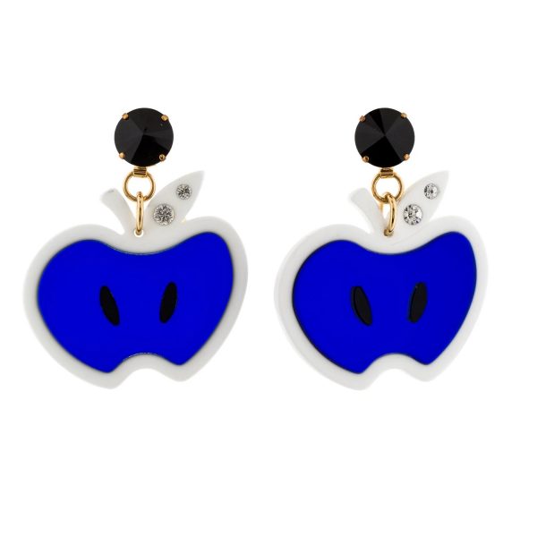 Blue apple plexiglass earrings