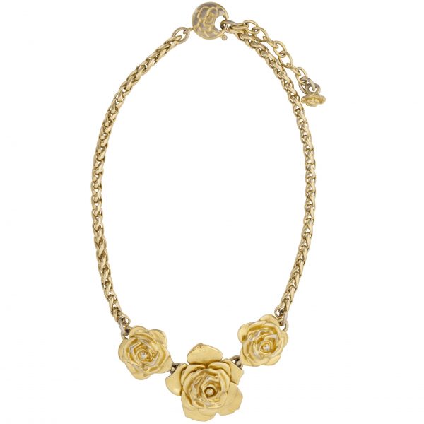 Vintage camellia gold necklace