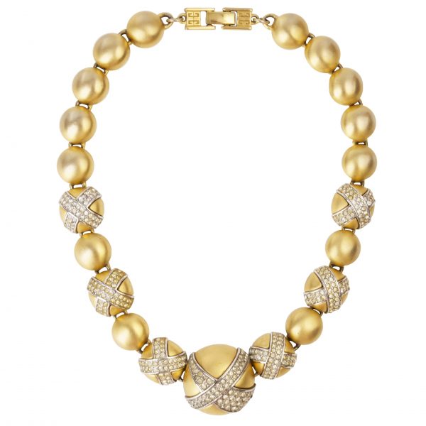 Vintage cross ribbon gold necklace