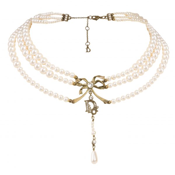 Vintage pearl drops large chandelier necklace