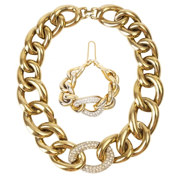 Vintage chain link rhinestone set