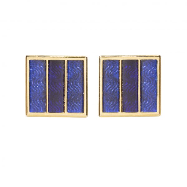Vintage square blue enamel earrings