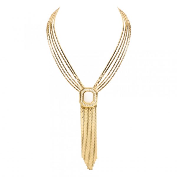 Vintage cascading tassel gold necklace