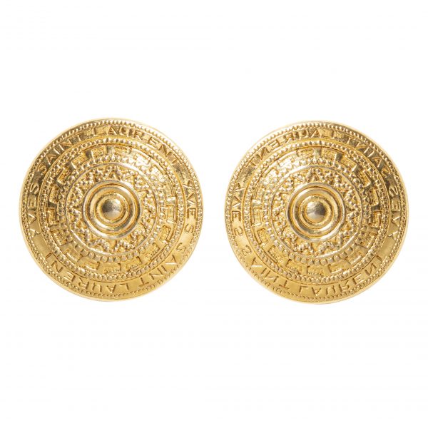 Vintage large coin gold earrings