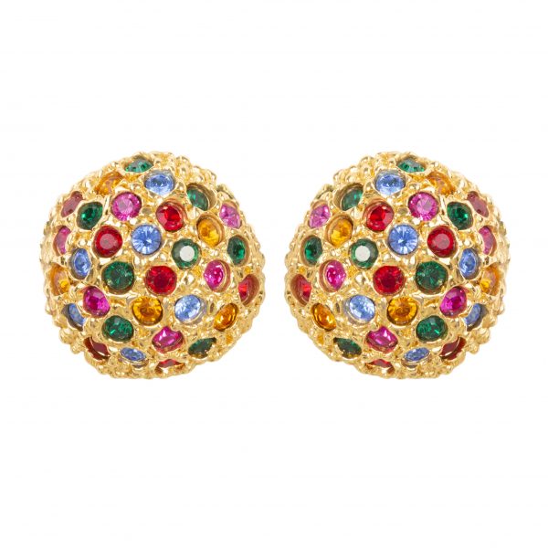 Vintage colourful sphere earrings
