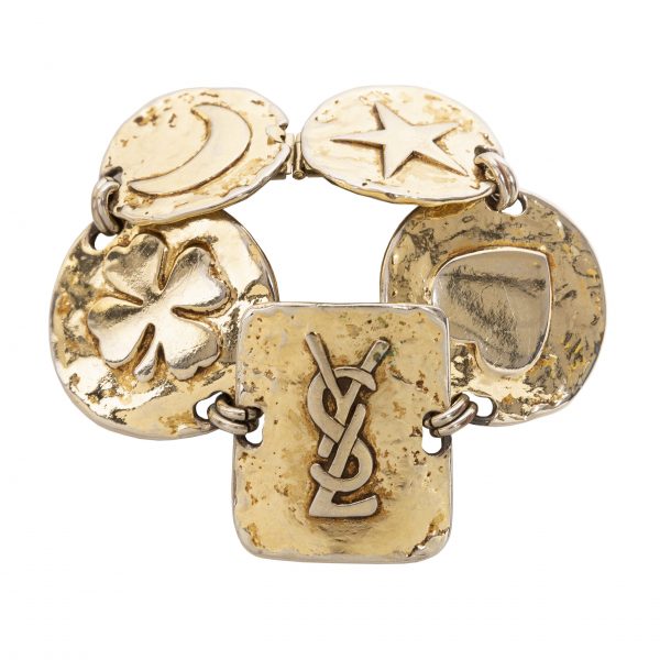 Vintage iconic YSL gold charm bracelet
