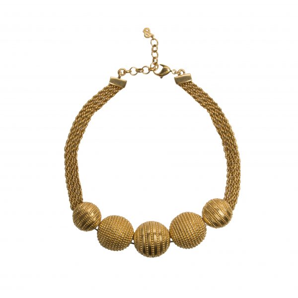 Vintage gold sphere gold necklace