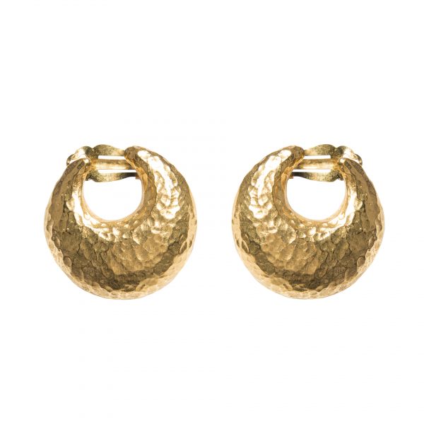 Vintage moon shape gold earrings