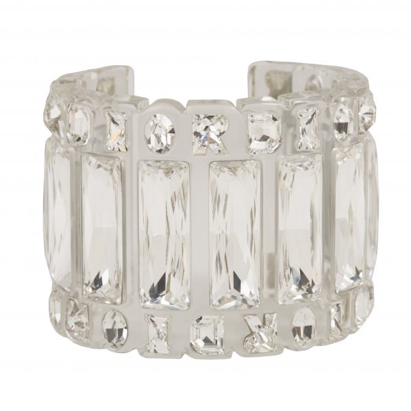 Vintage lucite crystal bracelet cuff