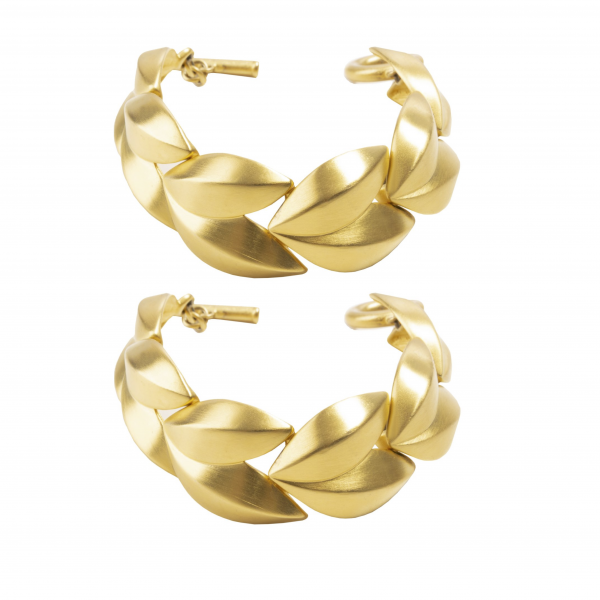 Vintage gold leaf bracelet set