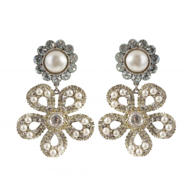 Crystal drop flower crystal earrings