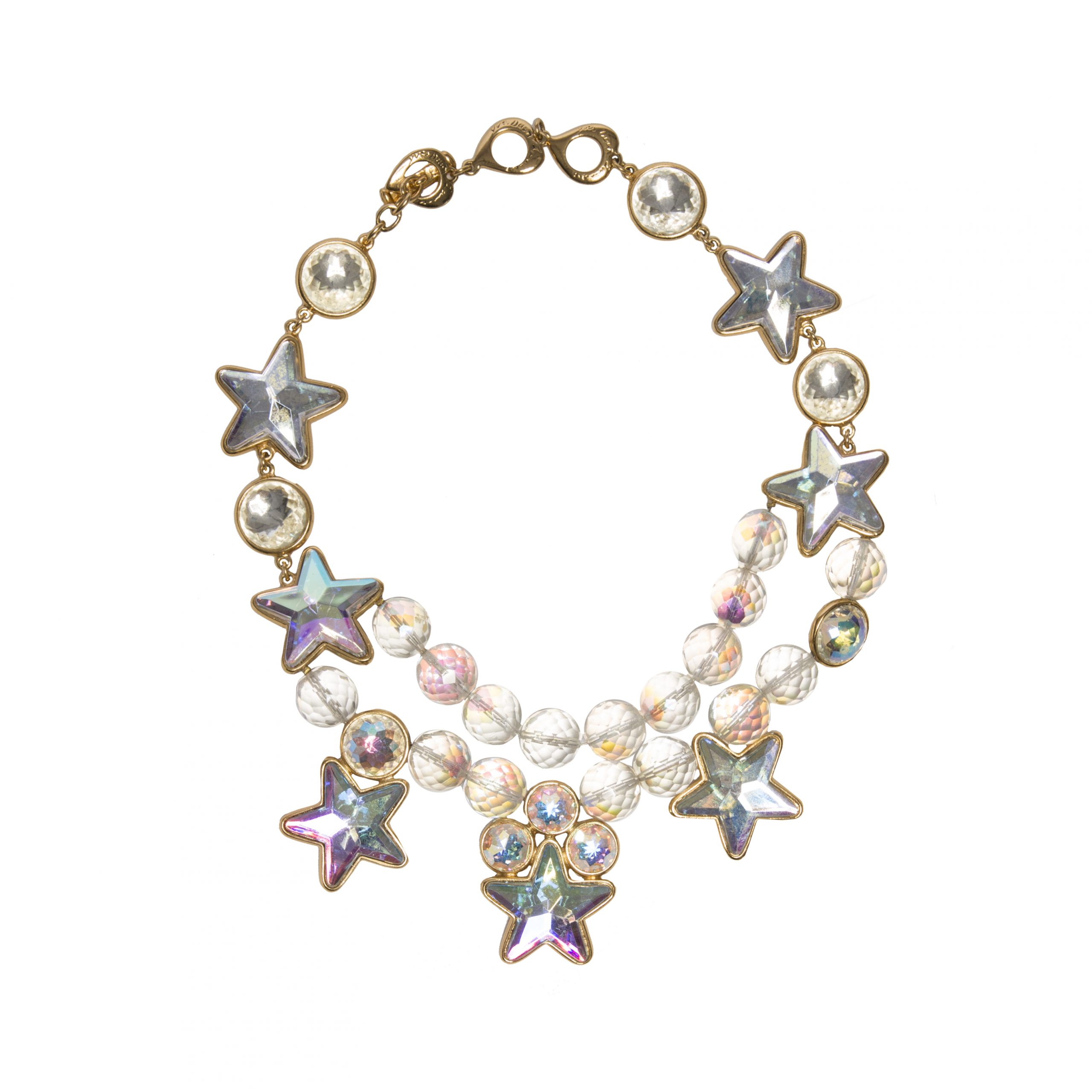 Vintage disco star crystal necklace