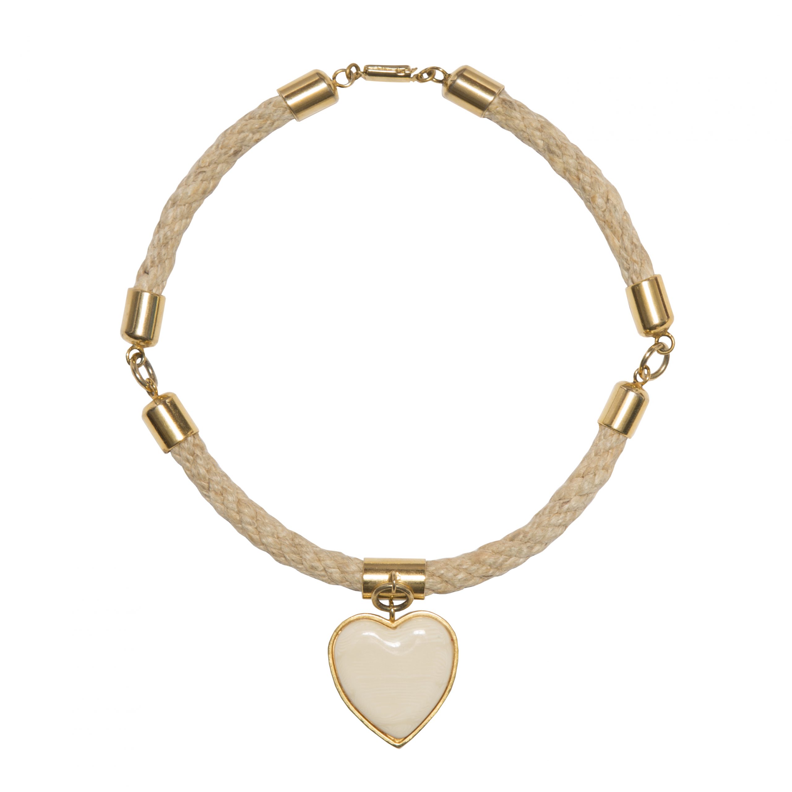 Vintage heart shape rope necklace