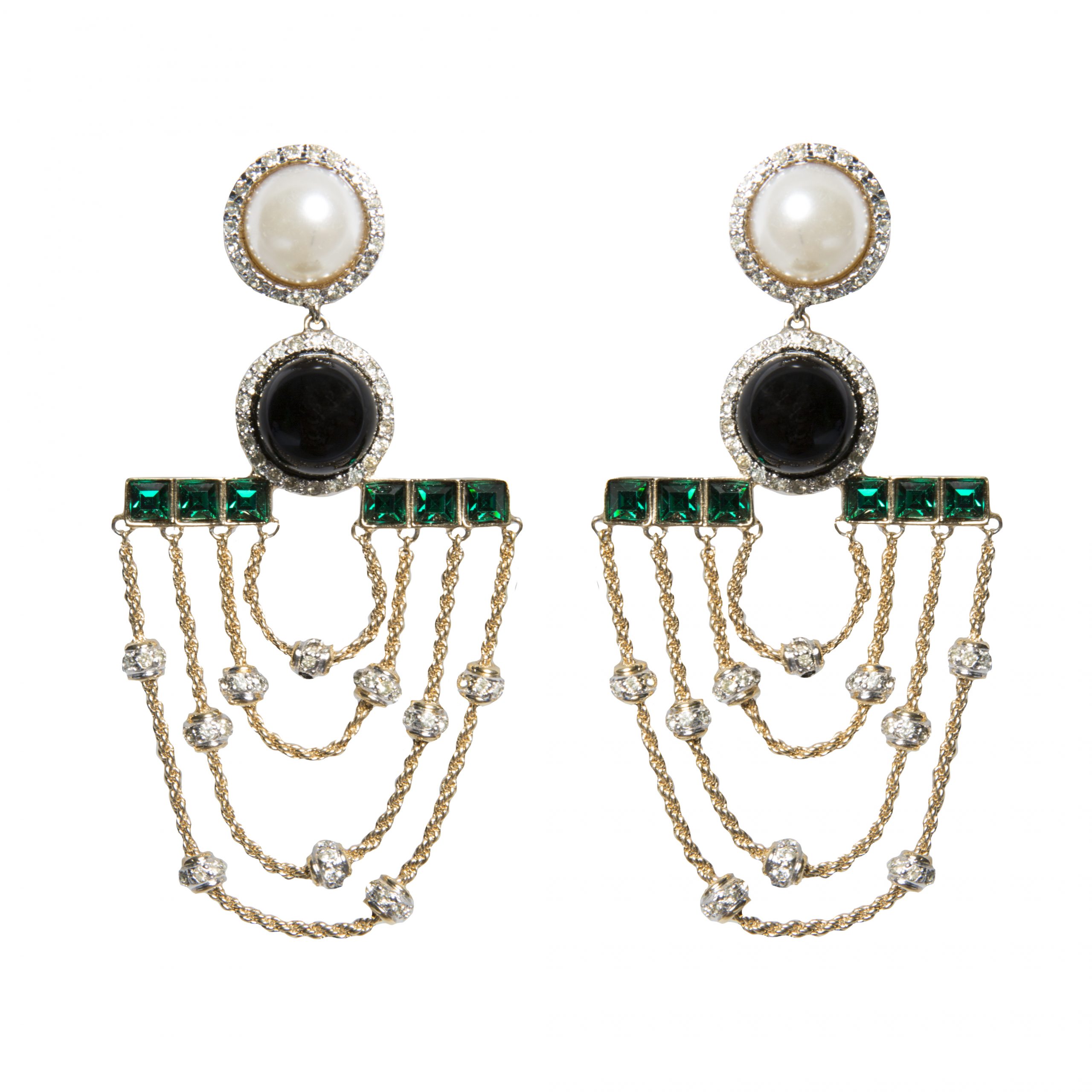 Vintage haute couture chandelier earrings
