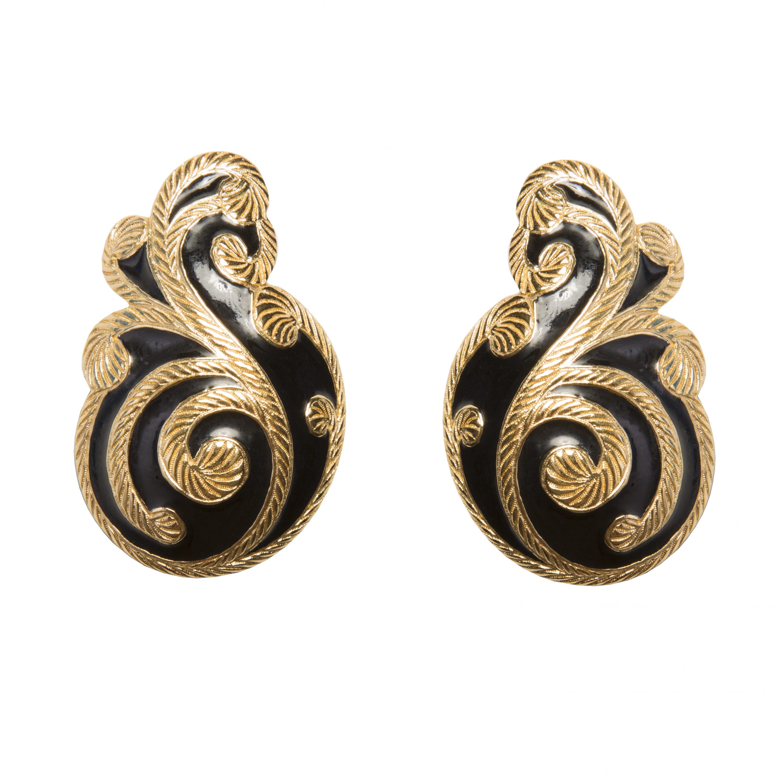 Vintage baroque gold swirls earrings