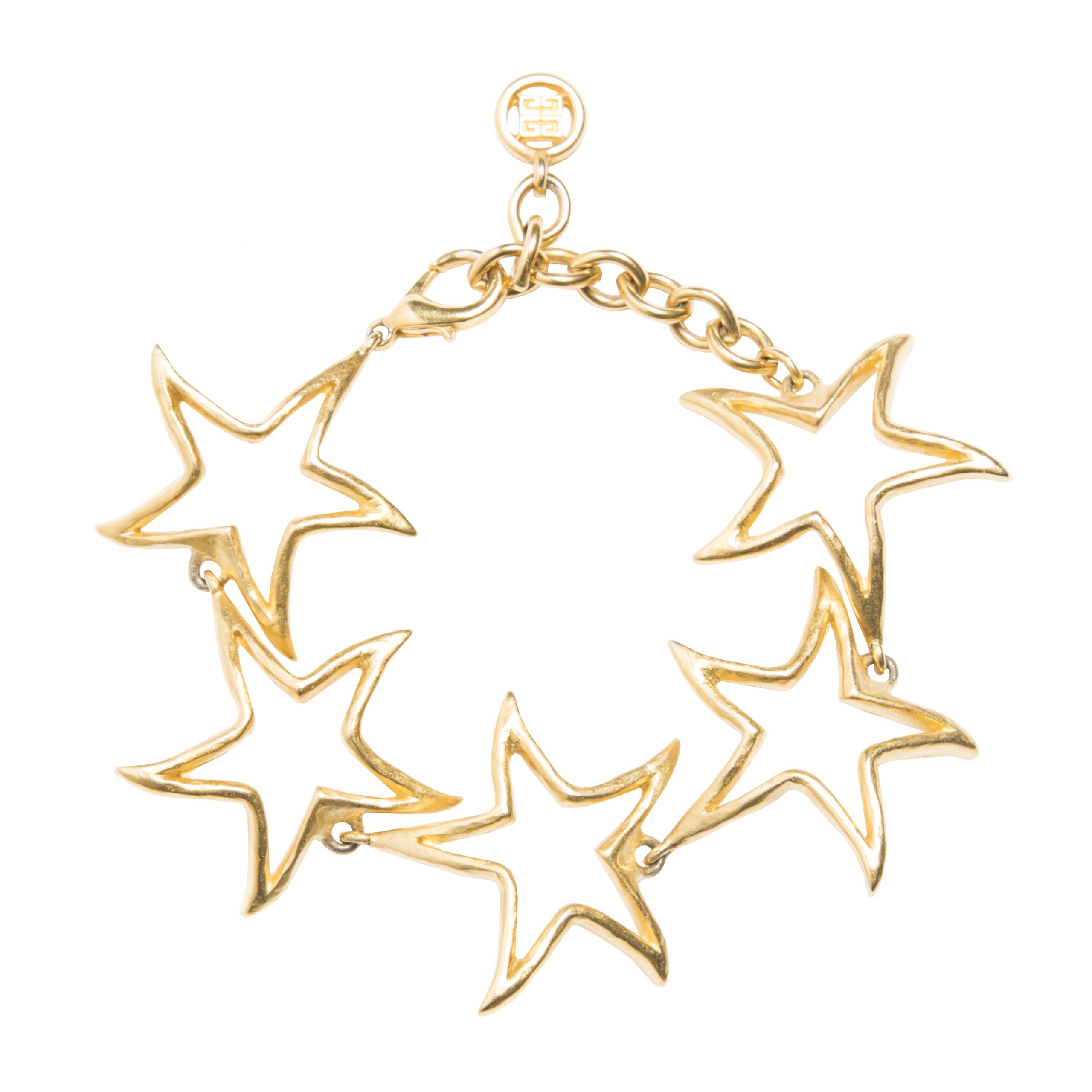 Vintage gold bracelet with star motifs