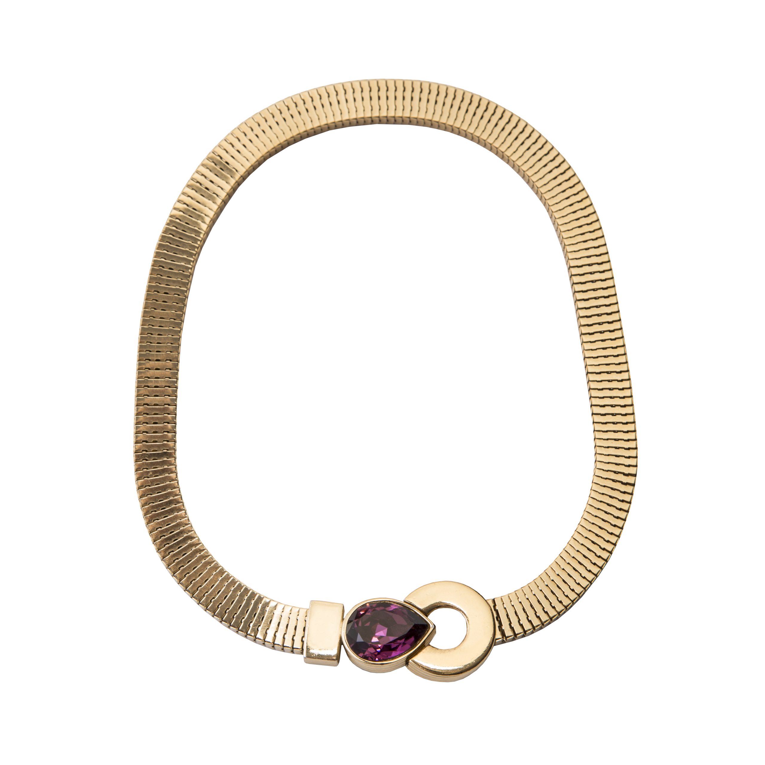 Vintage purple stone snake necklace