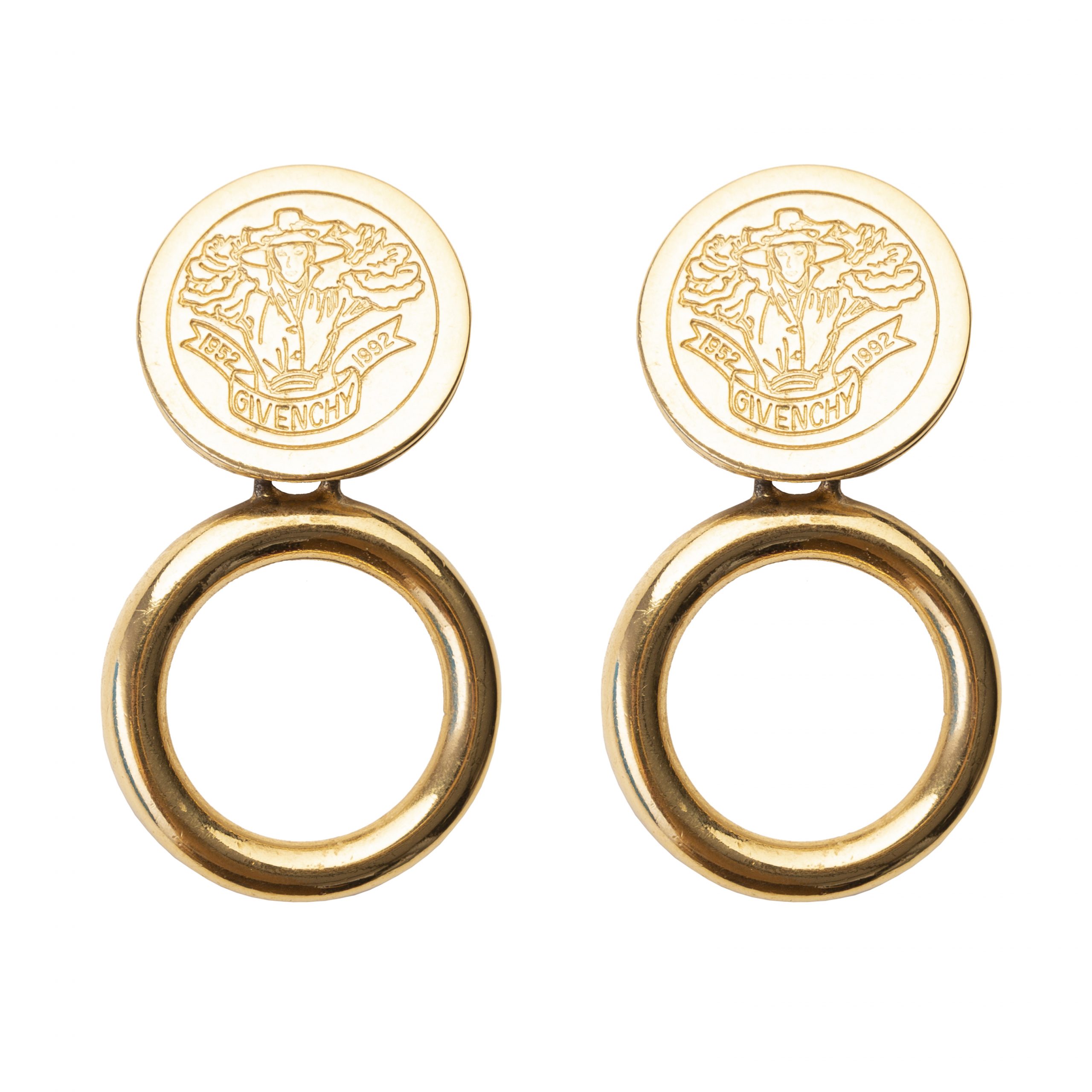 Vintage anniversary gold hoop earrings