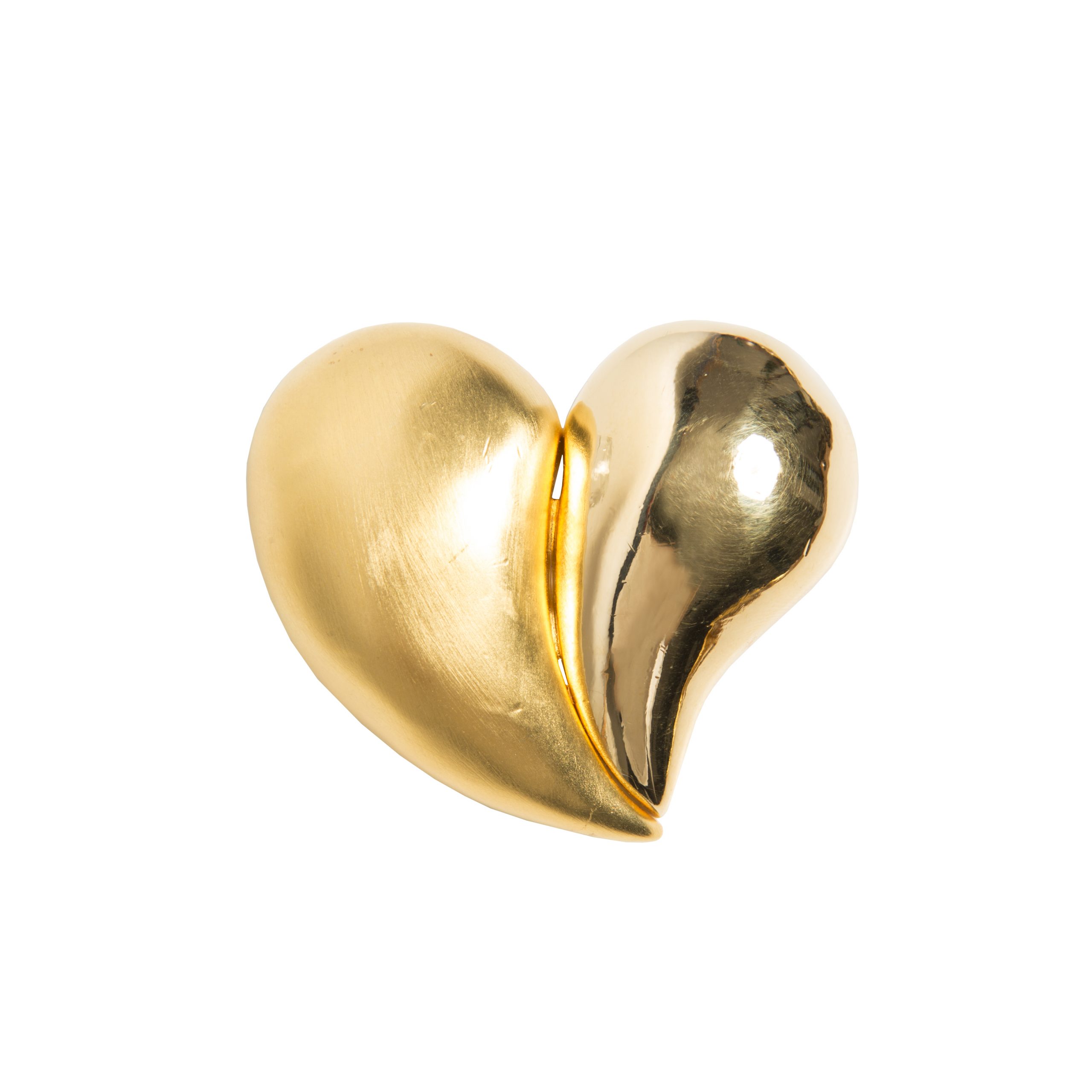 Vintage heart shape gold brooch