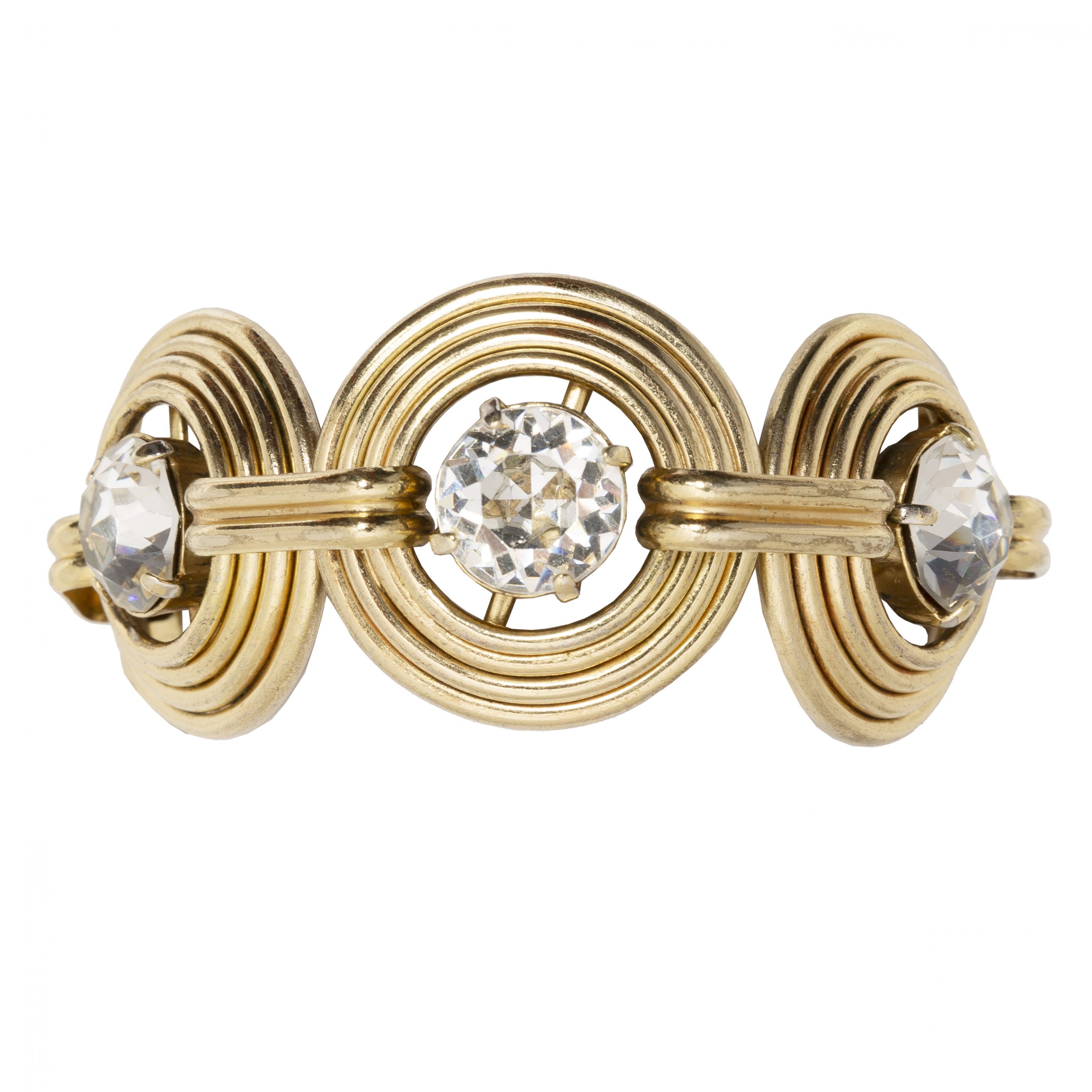Vintage crystal stone gold bracelet