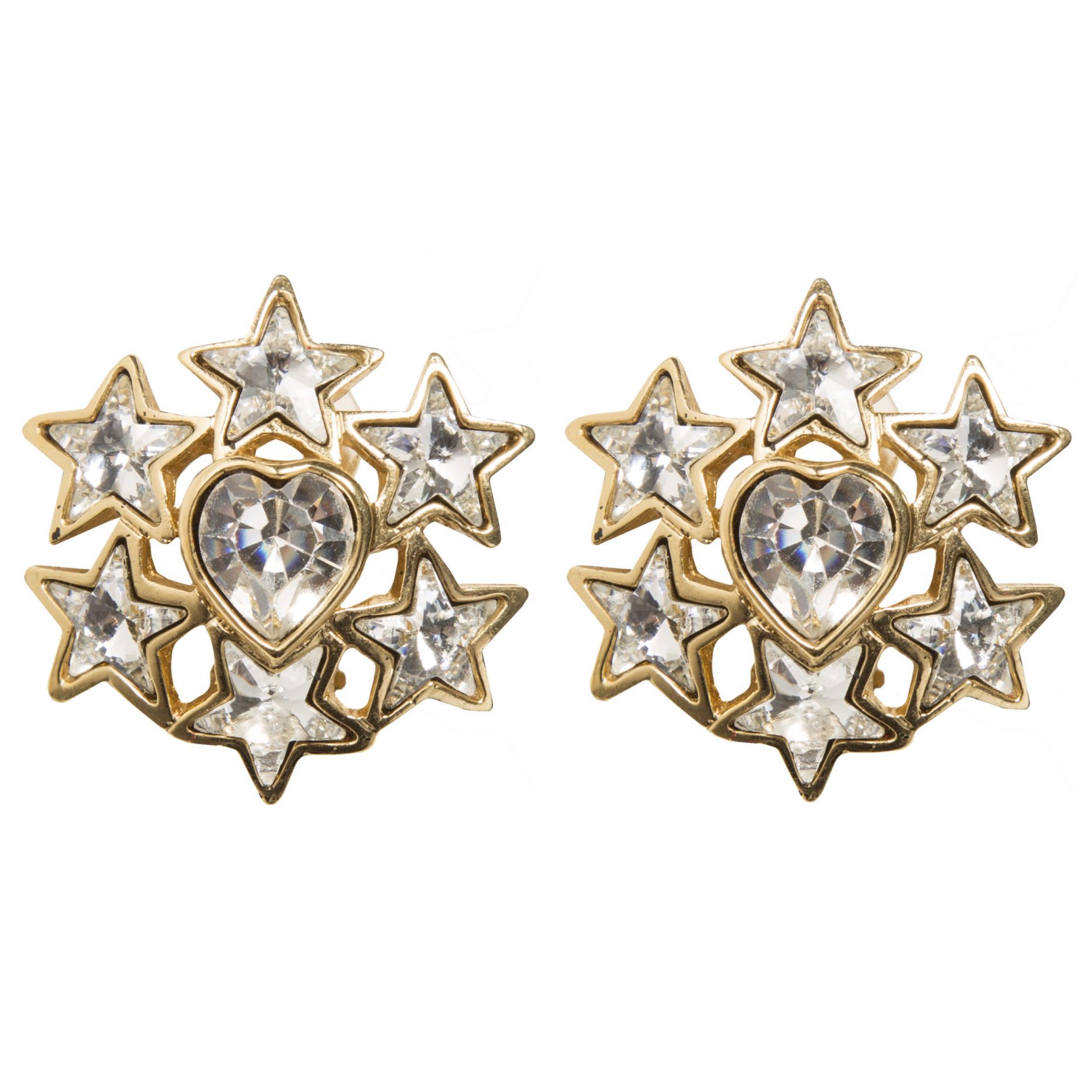 Vintage star motif crystal earrings