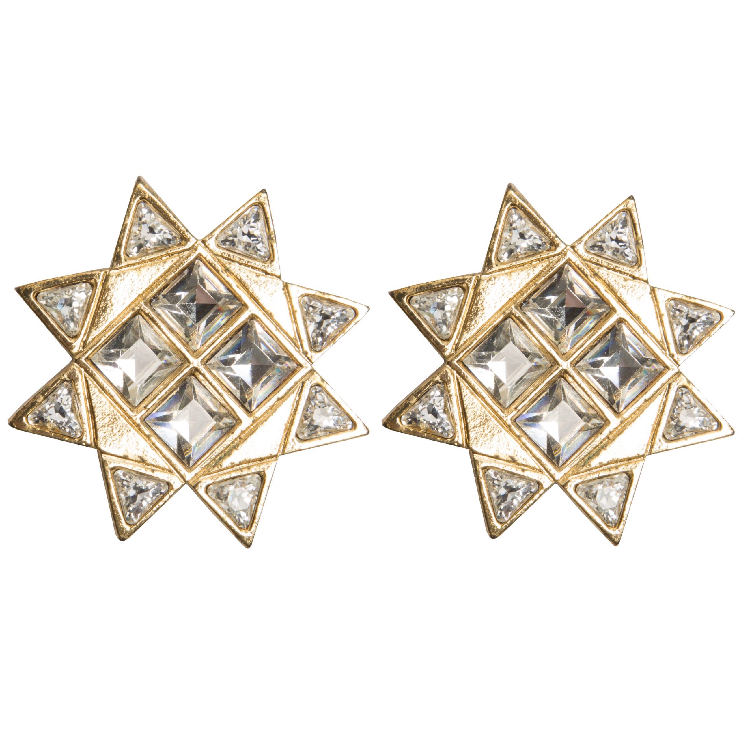 Vintage star shape haute couture crystal earrings