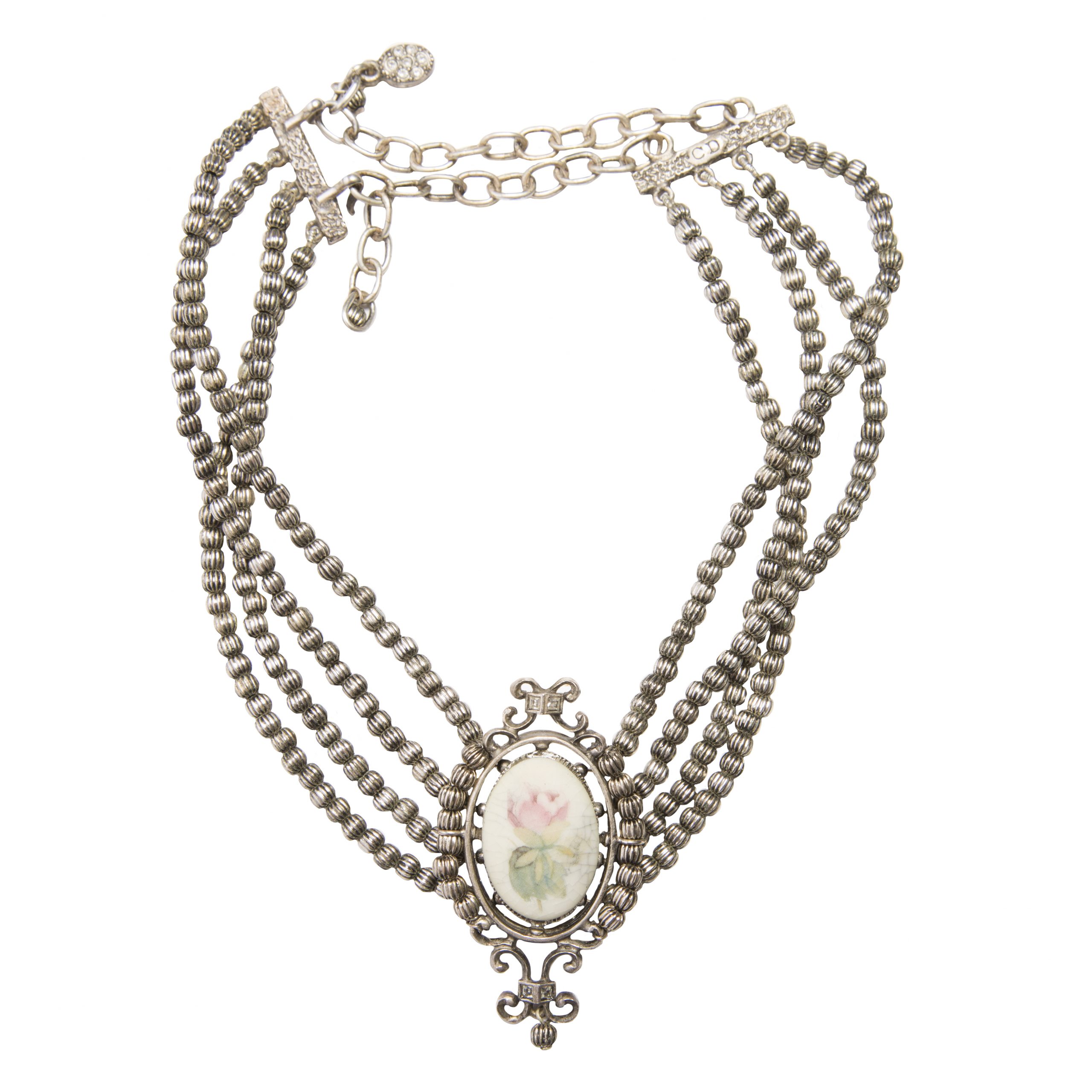 Vintage haute couture porcelain cameo necklace