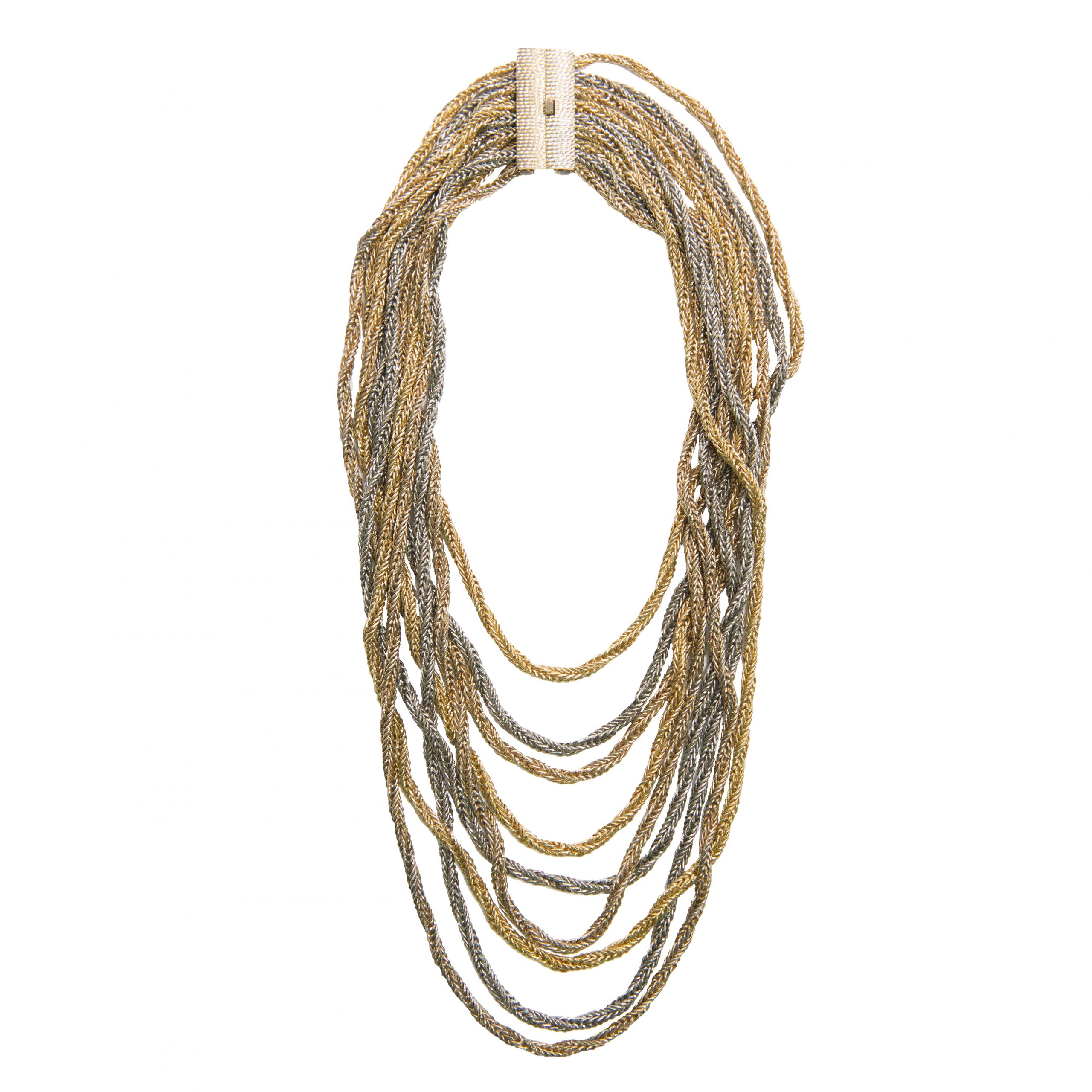 Vintage gold and silver multi chain necklace