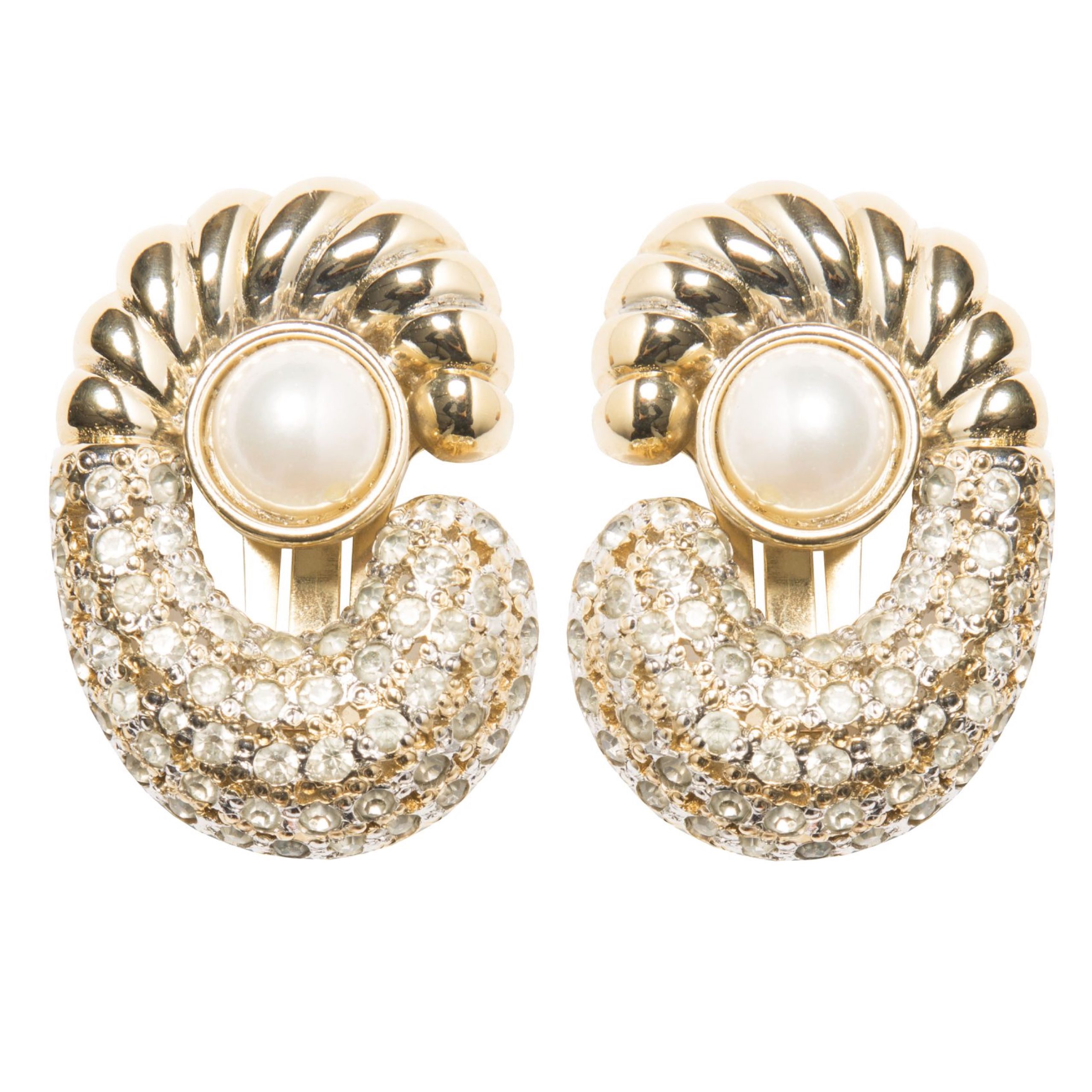 Vintage haute couture pearl centre earrings