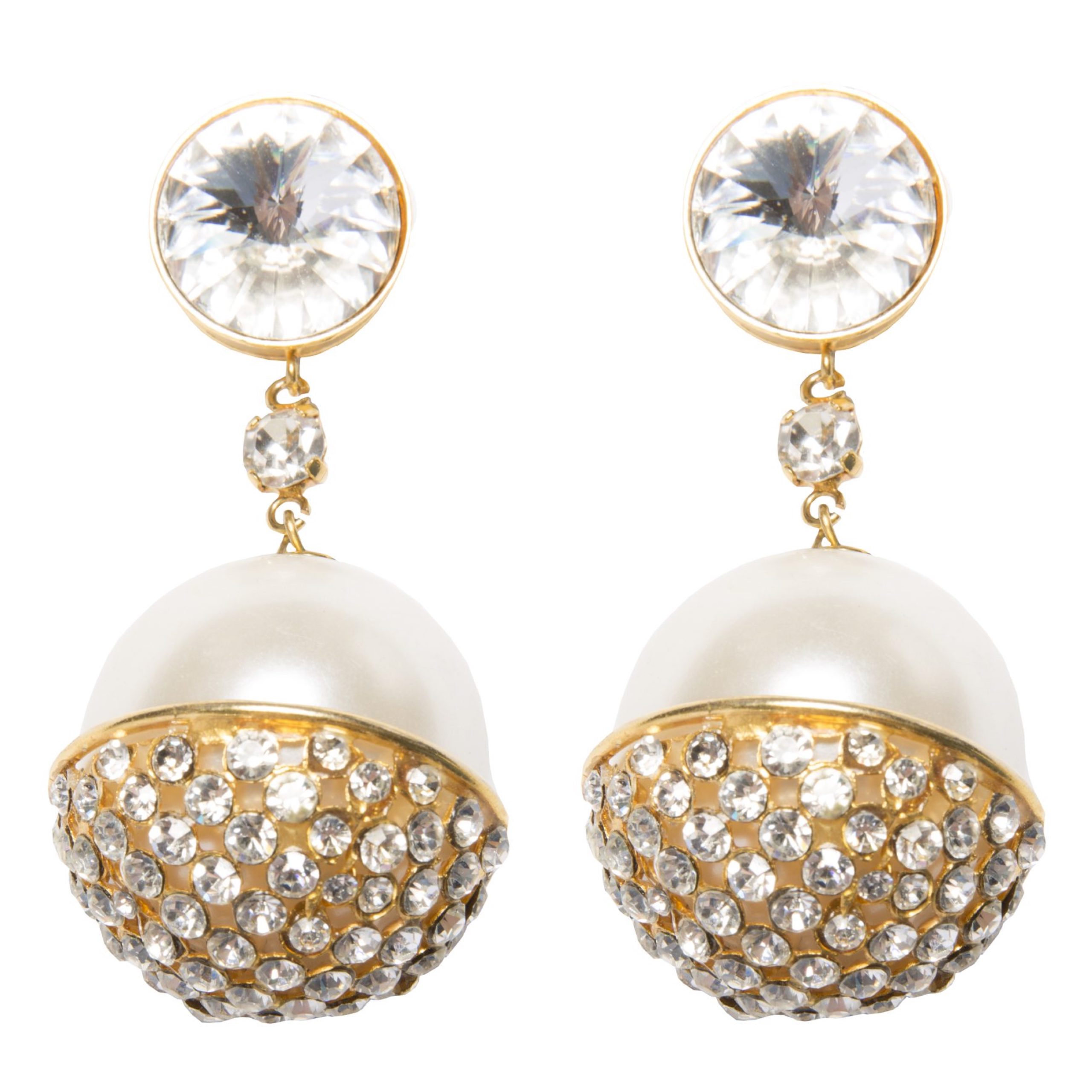 Vintage haute couture pearl drop earrings