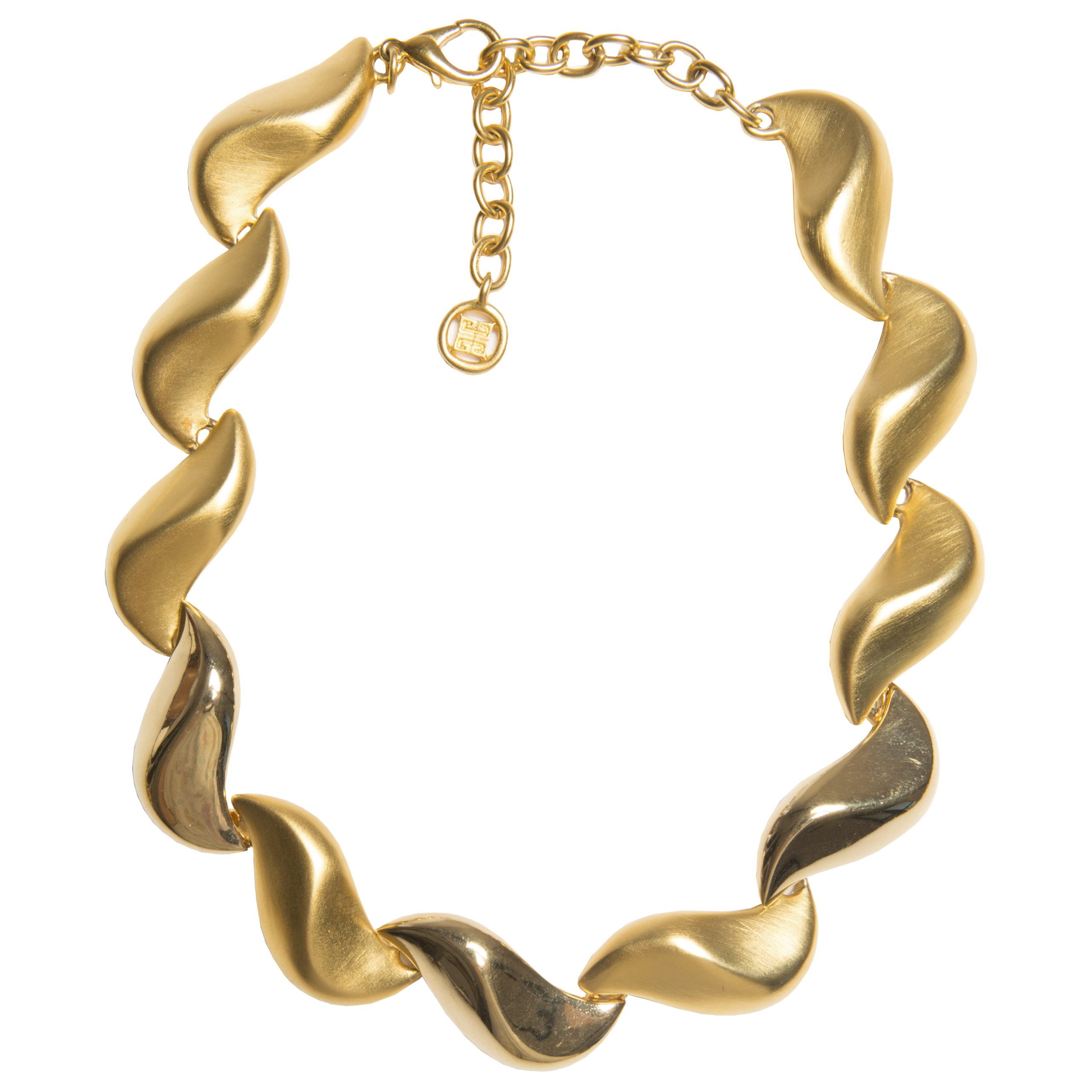 Vintage matt gold swirl necklace