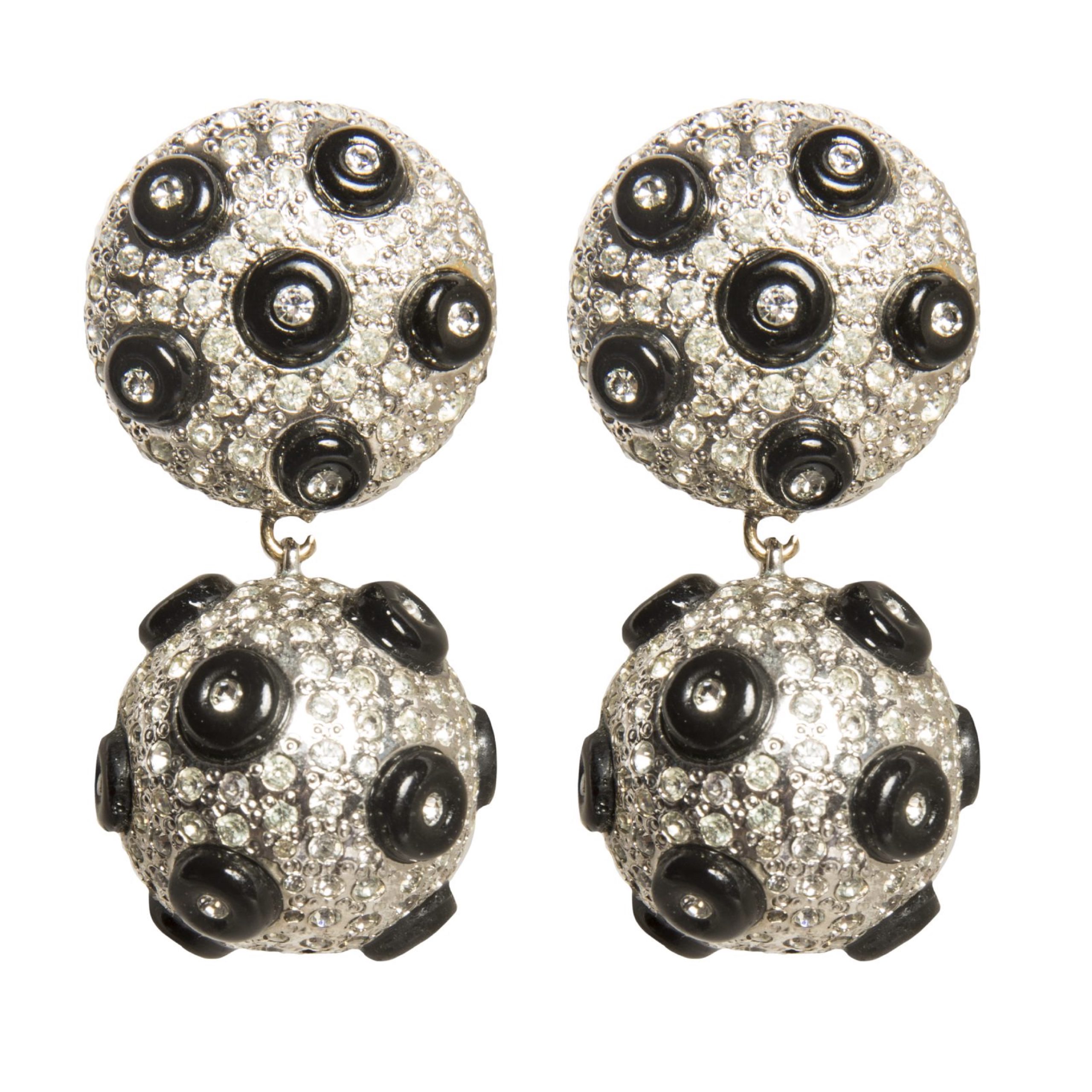 Vintage haute couture rhinestone drop earrings