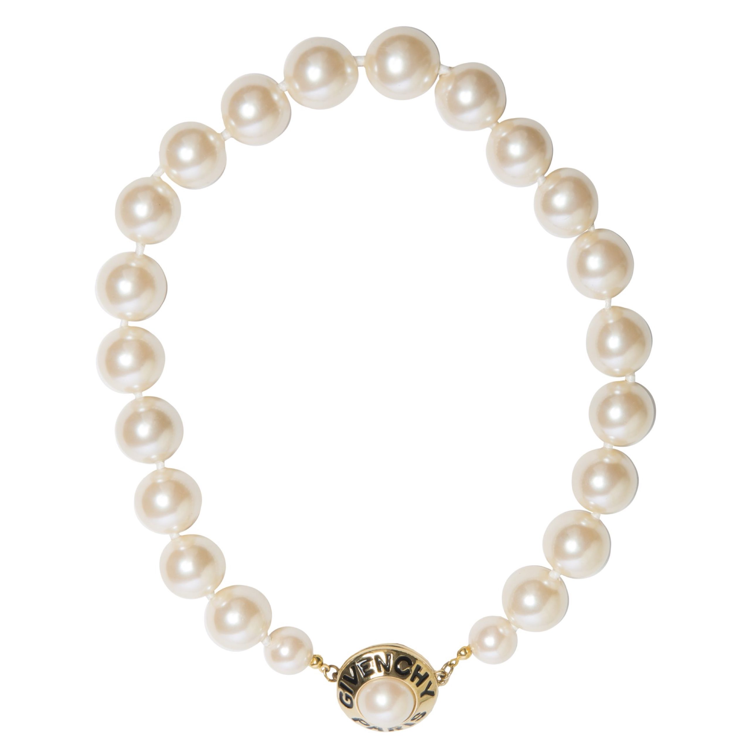 Vintage logo closure pearl necklace