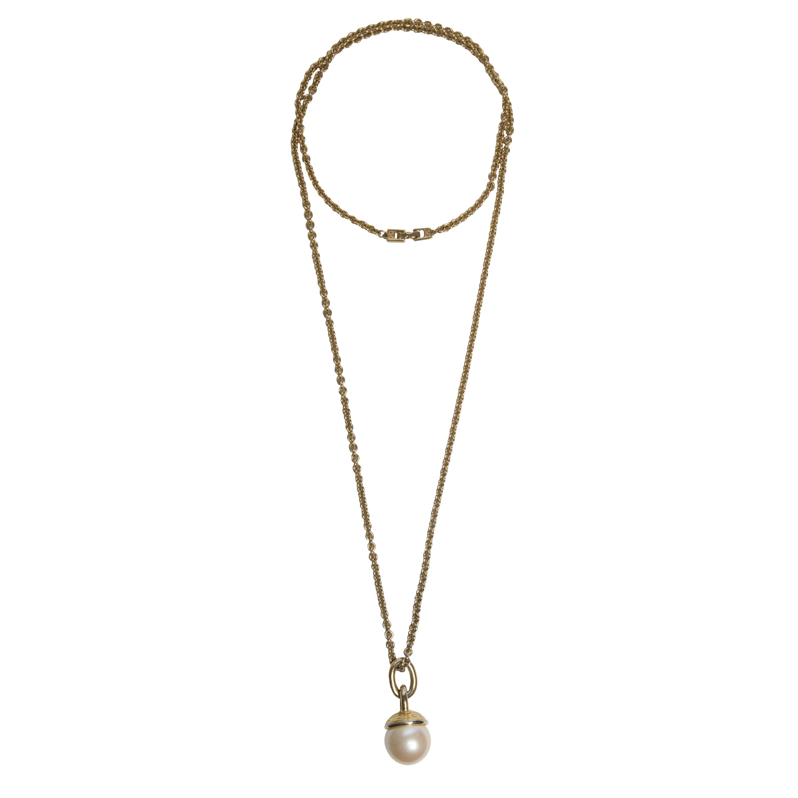 Vintage pearl drop chain pendant